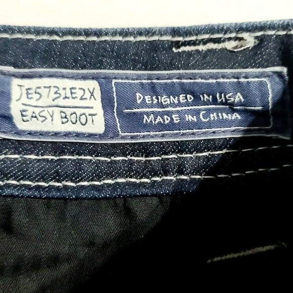 Miss Me Sz 24 Easy Boot Rear Sequins Bling Darkwash Denim Jeans - Picture 9 of 11